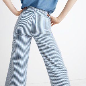 Madewell Emmett Wide-Leg Crop Pants in Herringbone